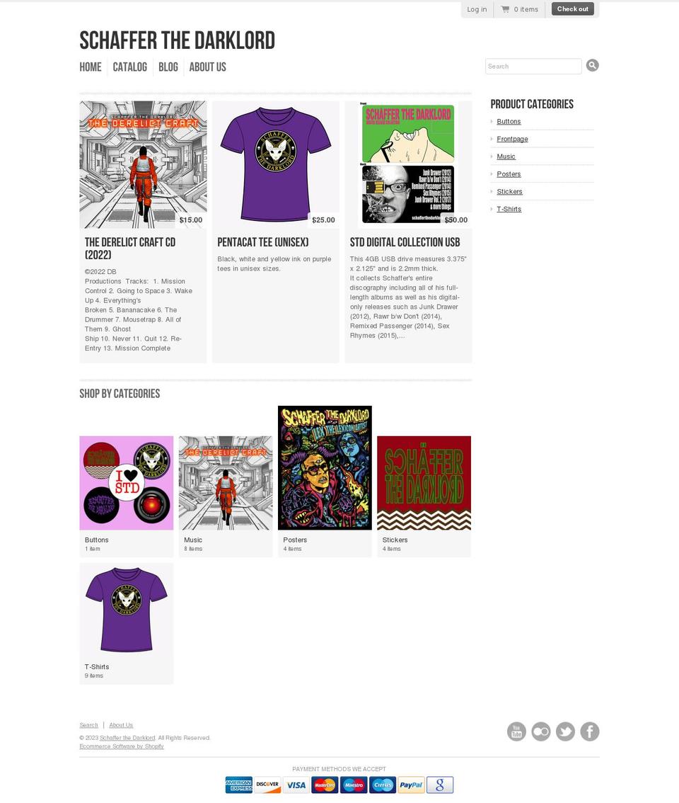 schaffer-the-darklord.myshopify.com shopify website screenshot