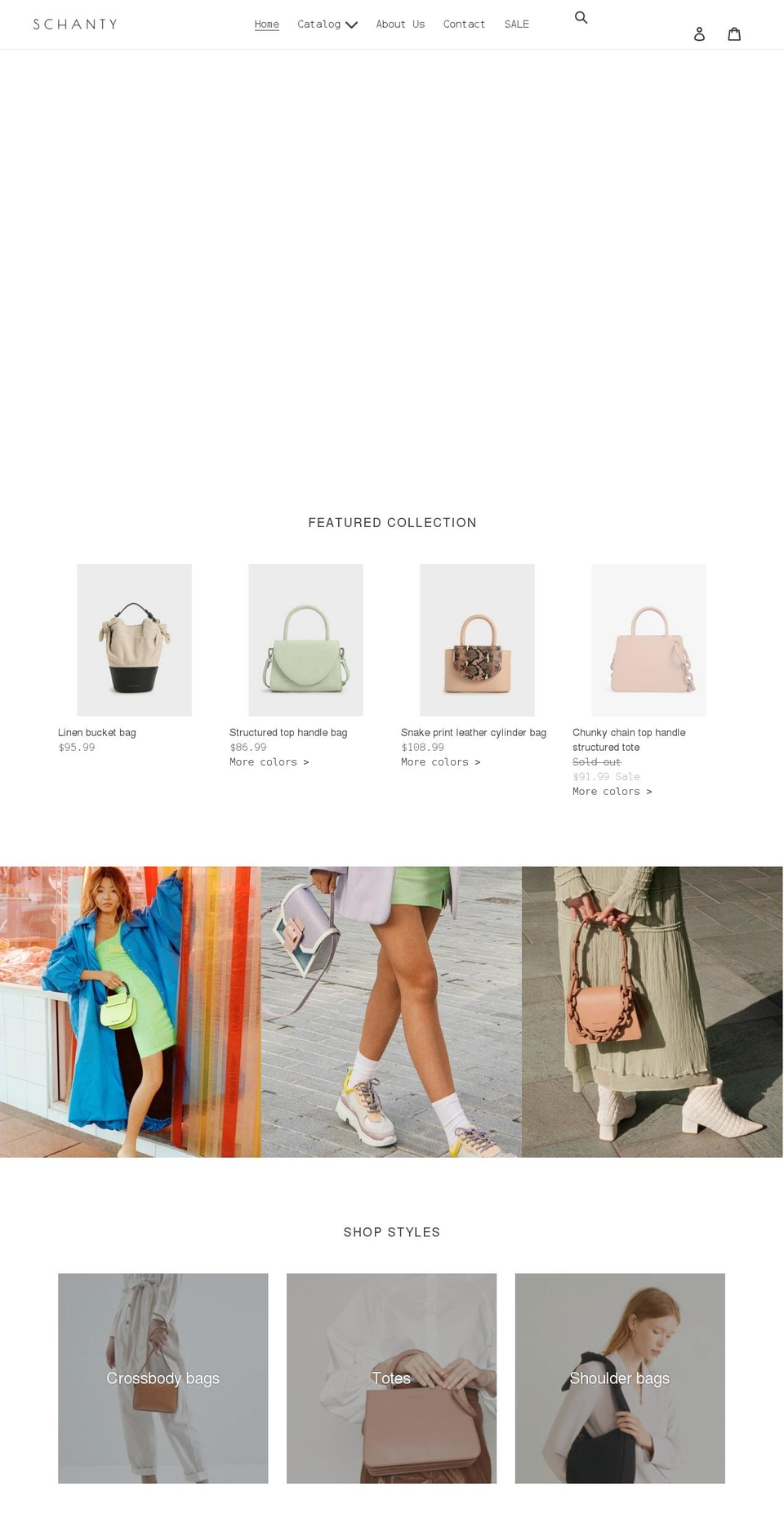 schanty.com shopify website screenshot