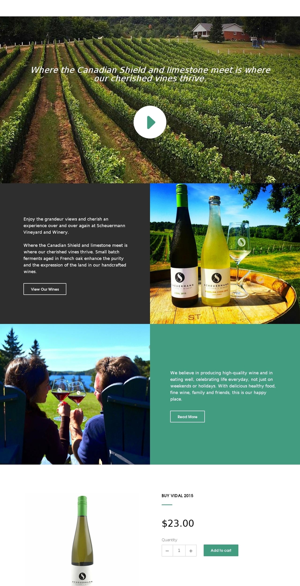 scheuermannwinery.com shopify website screenshot