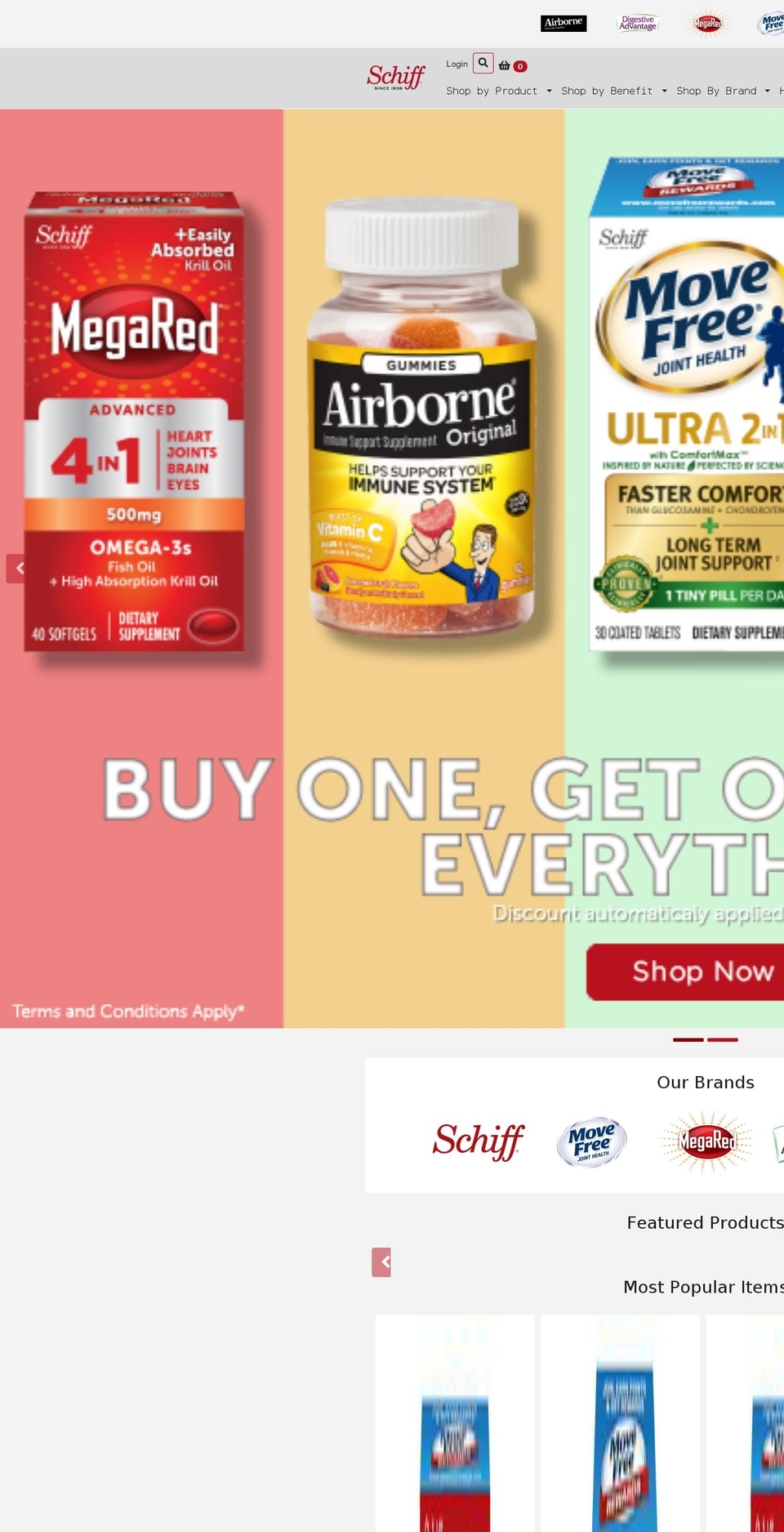 Schiff Vitamins - Updated 8\/3 Shopify theme site example schiffnutritioninternational.com