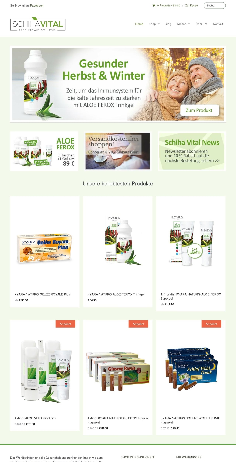 schiha-vital.com — Shopify storefront screenshot