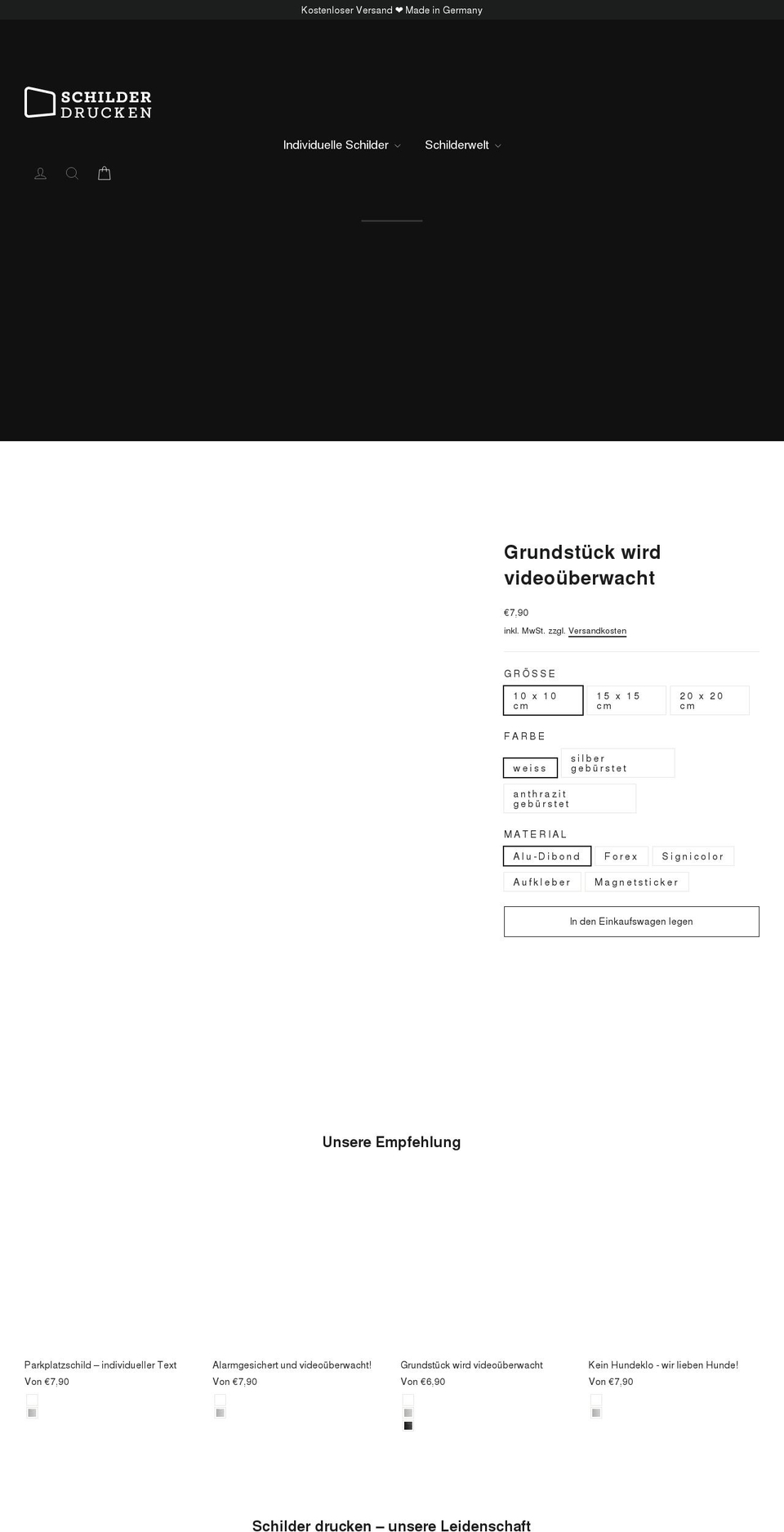 schilderdrucken.de shopify website screenshot