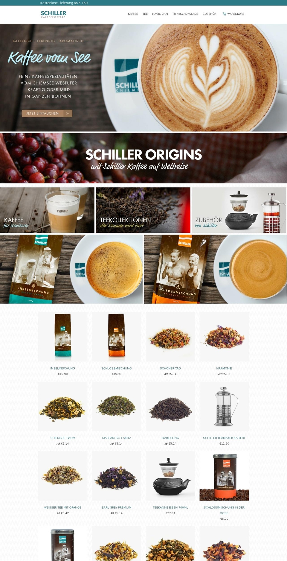 schiller-kaffee.com shopify website screenshot