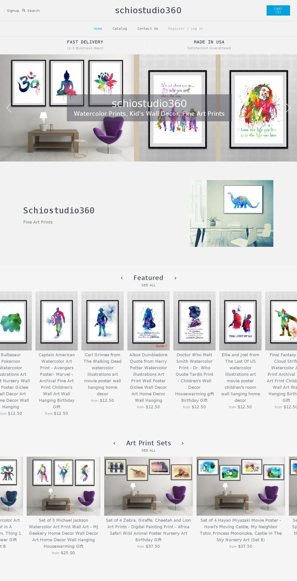 schiostudio360.com — Shopify storefront screenshot