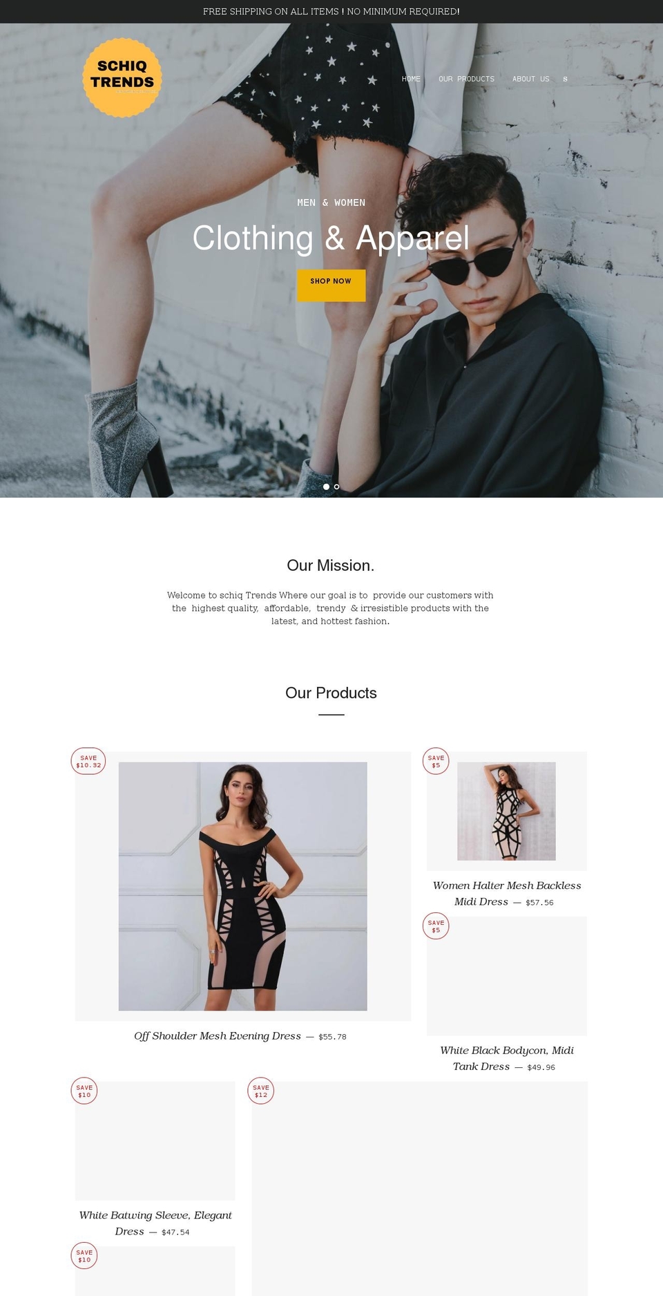 schiqtrends.com shopify website screenshot