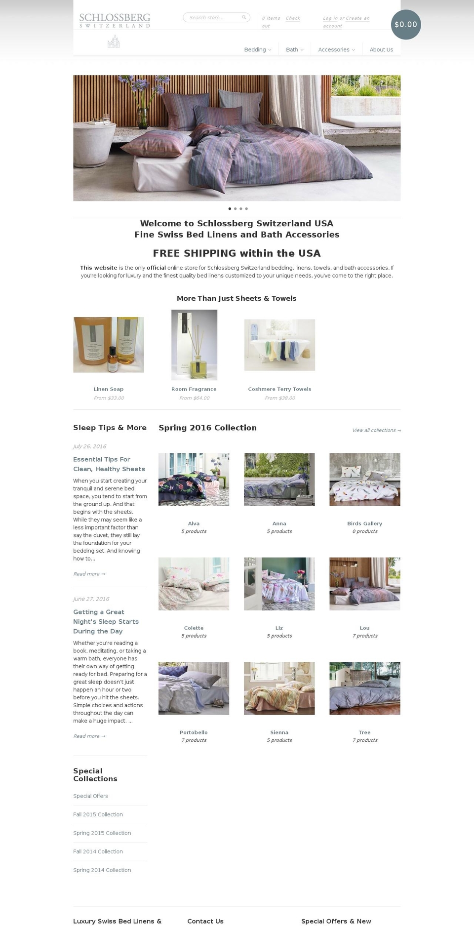 schlossbergusa.com shopify website screenshot