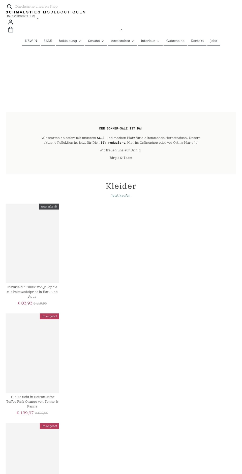 schmalstieg-modeboutiquen.de shopify website screenshot