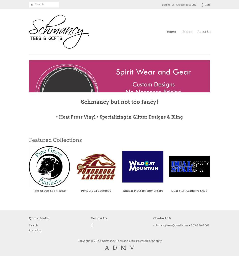 schmancy-tees-and-gifts.myshopify.com shopify website screenshot
