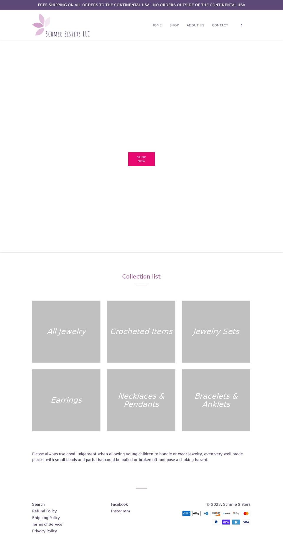 schmiesisters.com shopify website screenshot