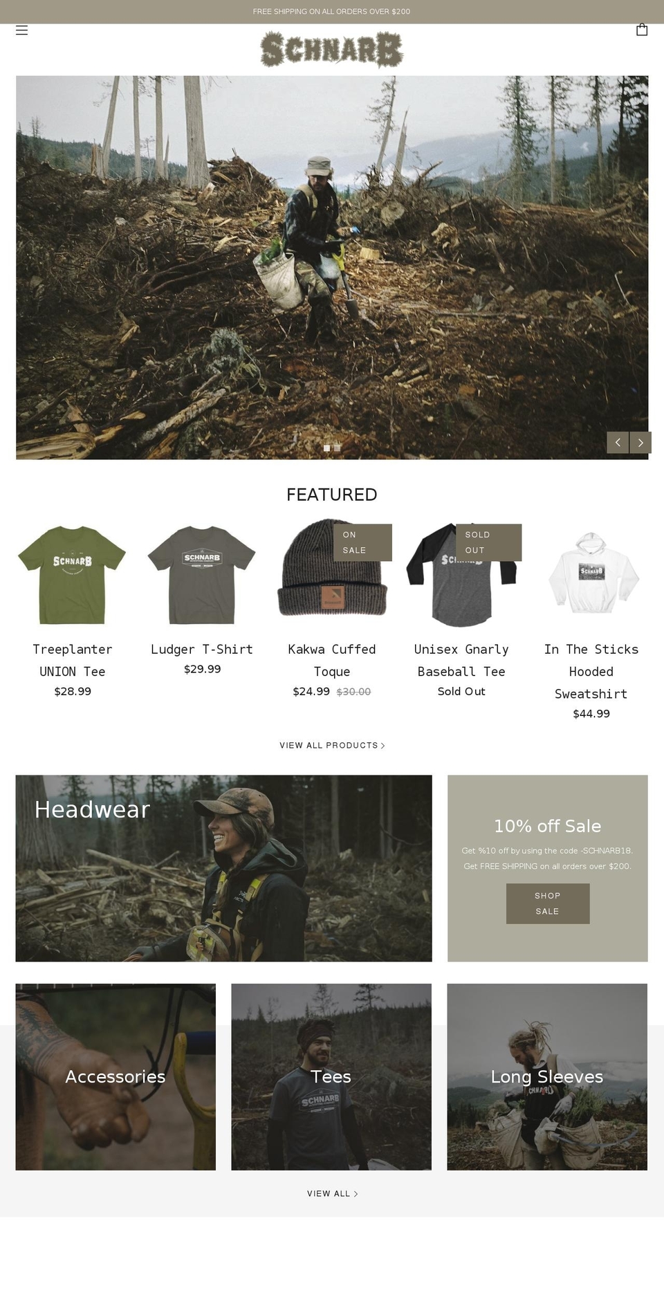 schnarb.com — Shopify storefront screenshot