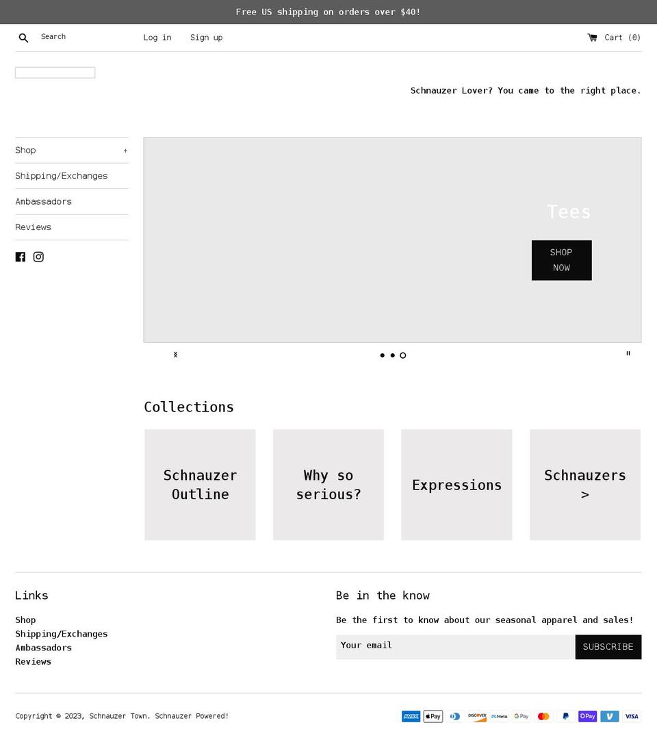 schnauzertown.com shopify website screenshot