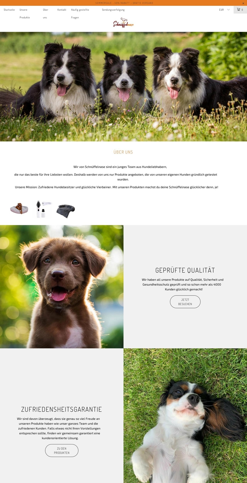 schnueffelnase.com shopify website screenshot