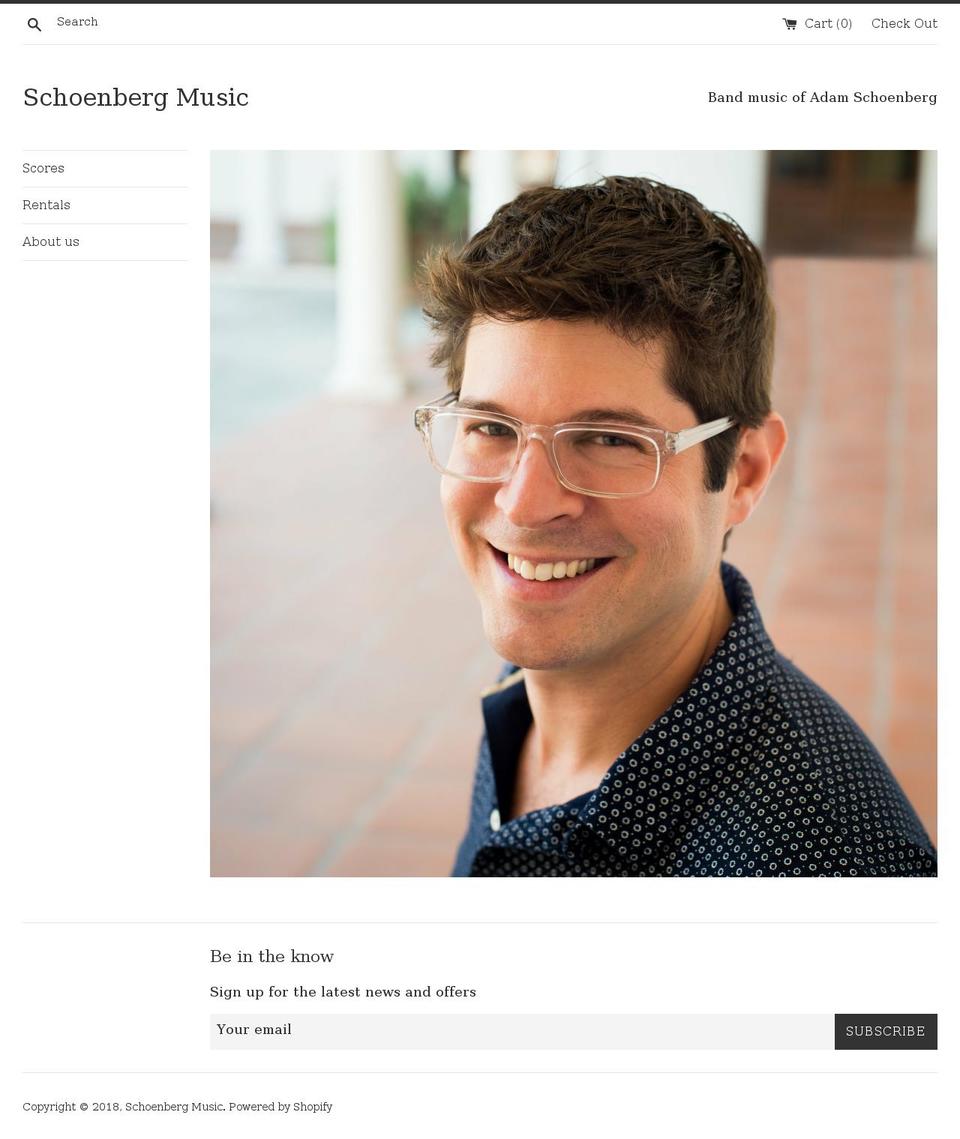 schoenbergmusic.net shopify website screenshot