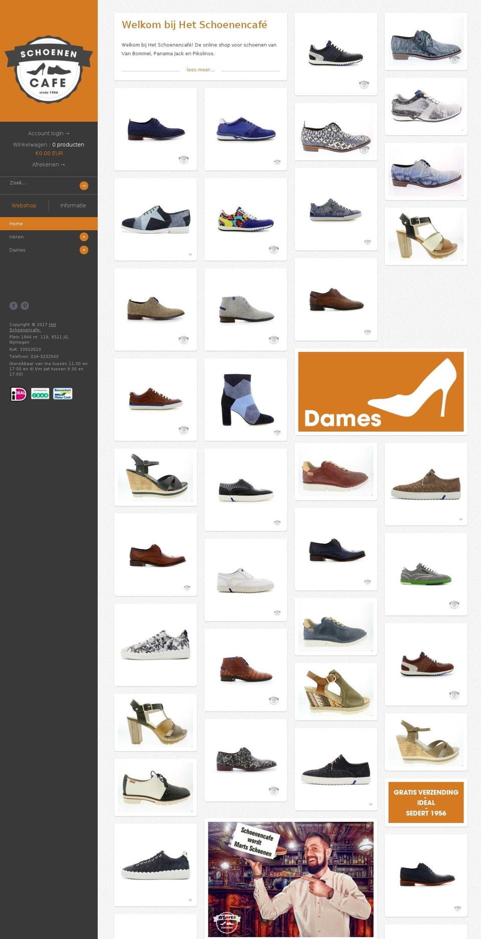 schoenencafe.nl shopify website screenshot