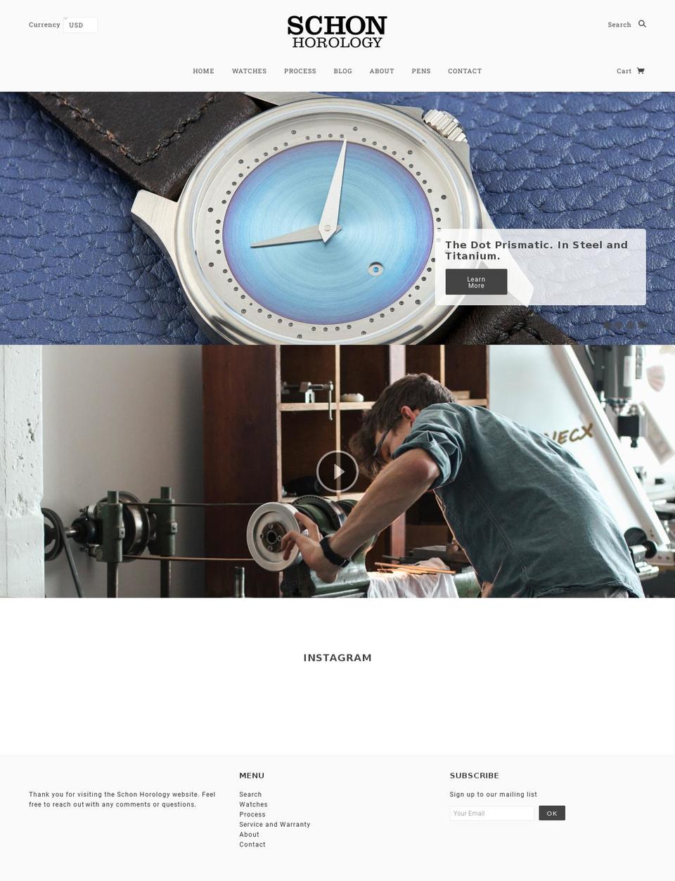 schonhorology.com shopify website screenshot