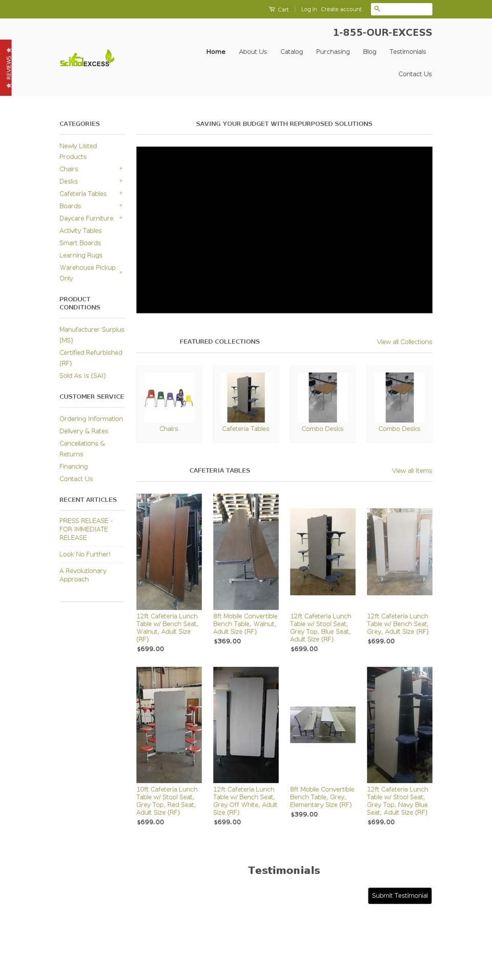 schoolexcess.com shopify website screenshot