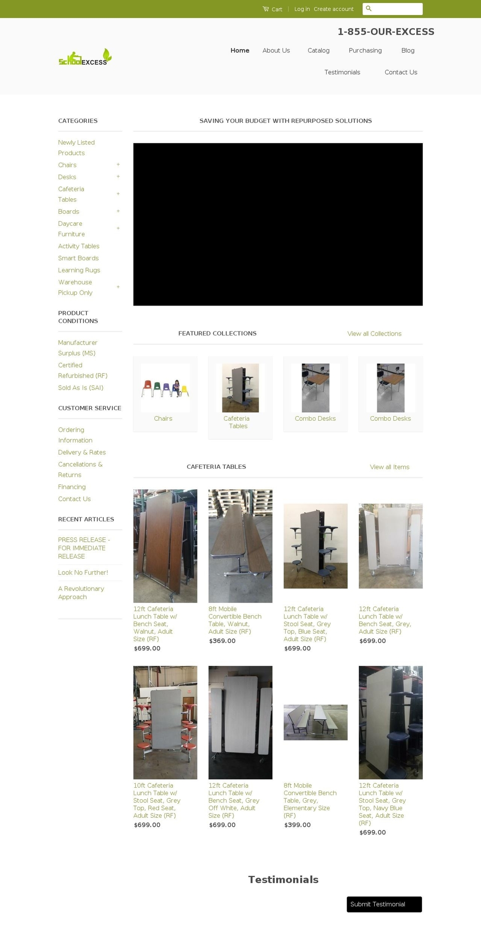 schoolexcess.net shopify website screenshot
