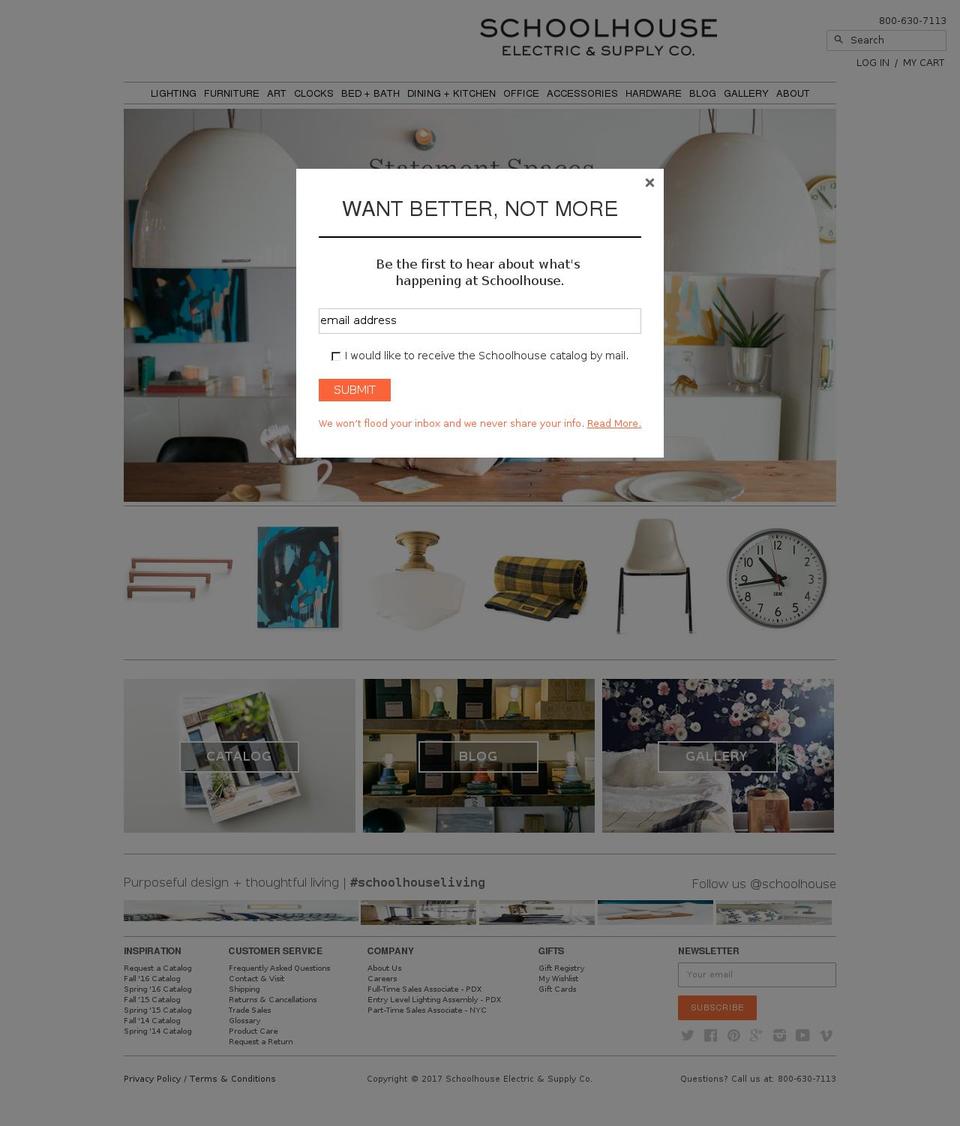 MAIN THEME EDIT - Lighting Fall ' Shopify theme site example schoolhouselectric.com