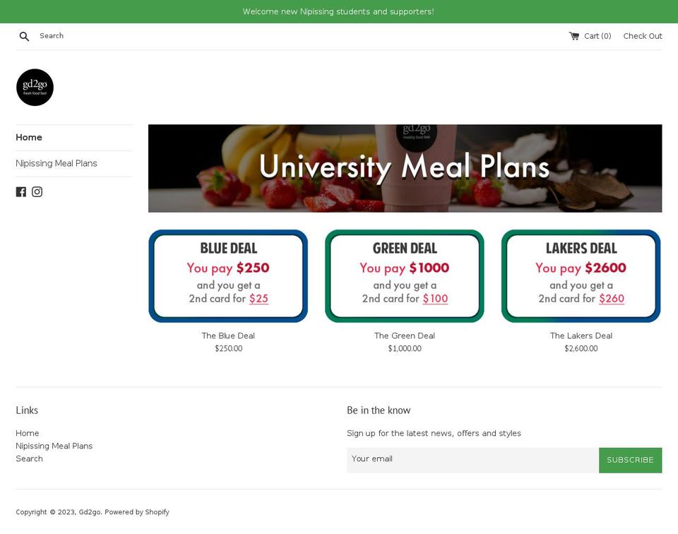schoolmealplans.com — Shopify storefront screenshot