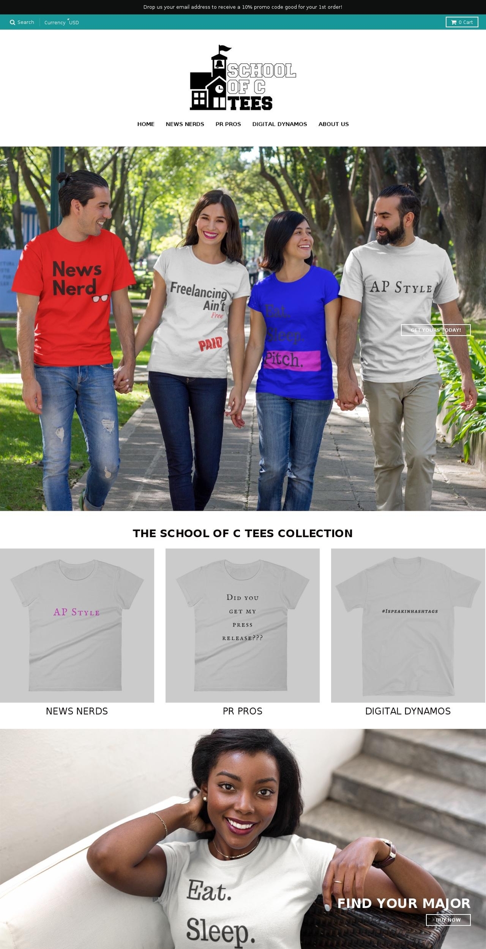 schoolofctees.com — Shopify storefront screenshot