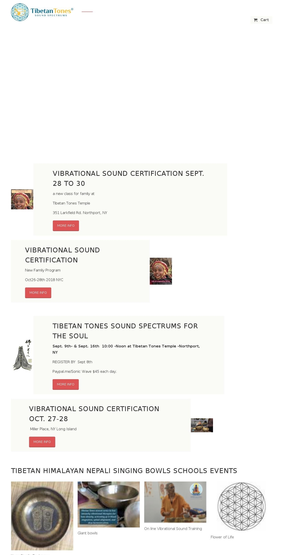 schoolofsoundhealing.com — Shopify storefront screenshot