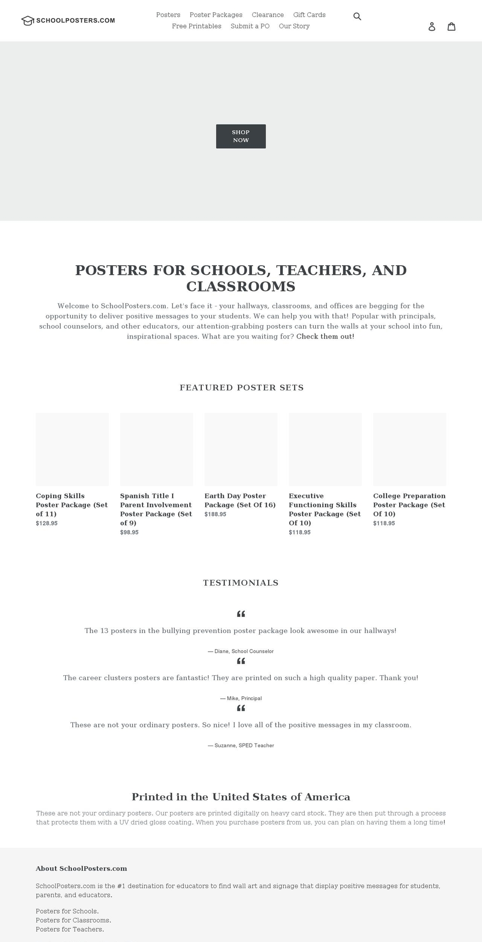 schoolposters.com shopify website screenshot