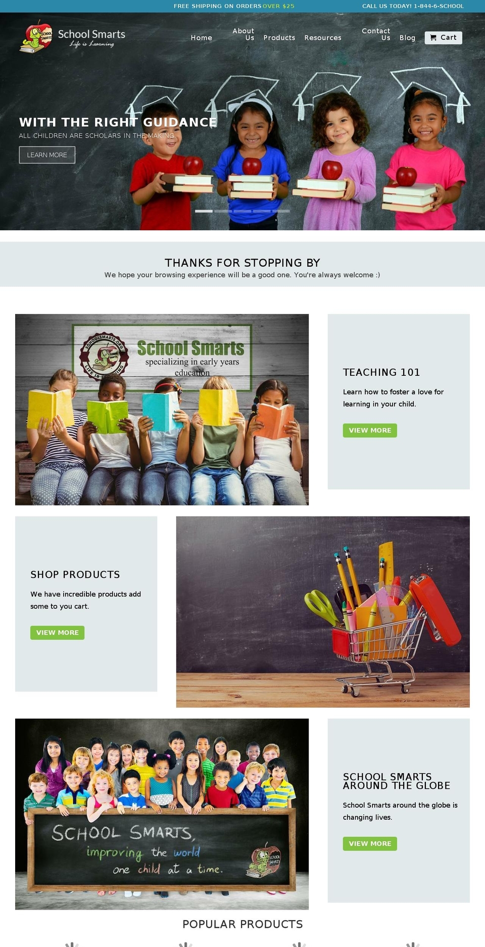 schoolsmarts.org shopify website screenshot