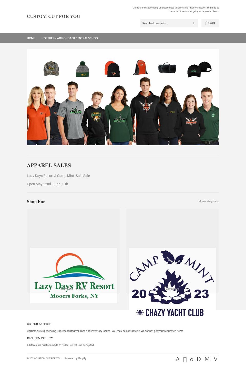 schoolspiritny.com — Shopify storefront screenshot