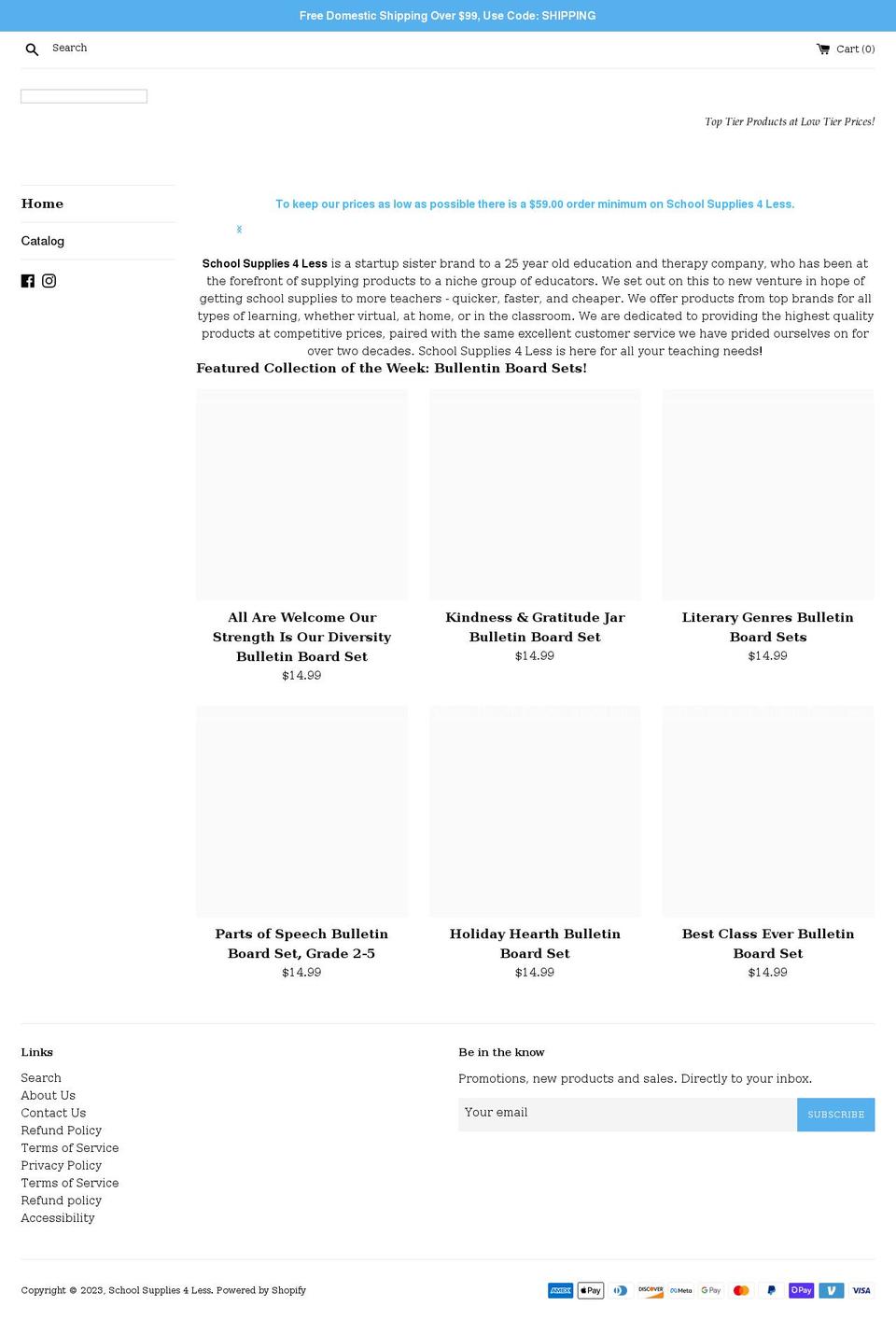 schoolsupplies4less.com shopify website screenshot