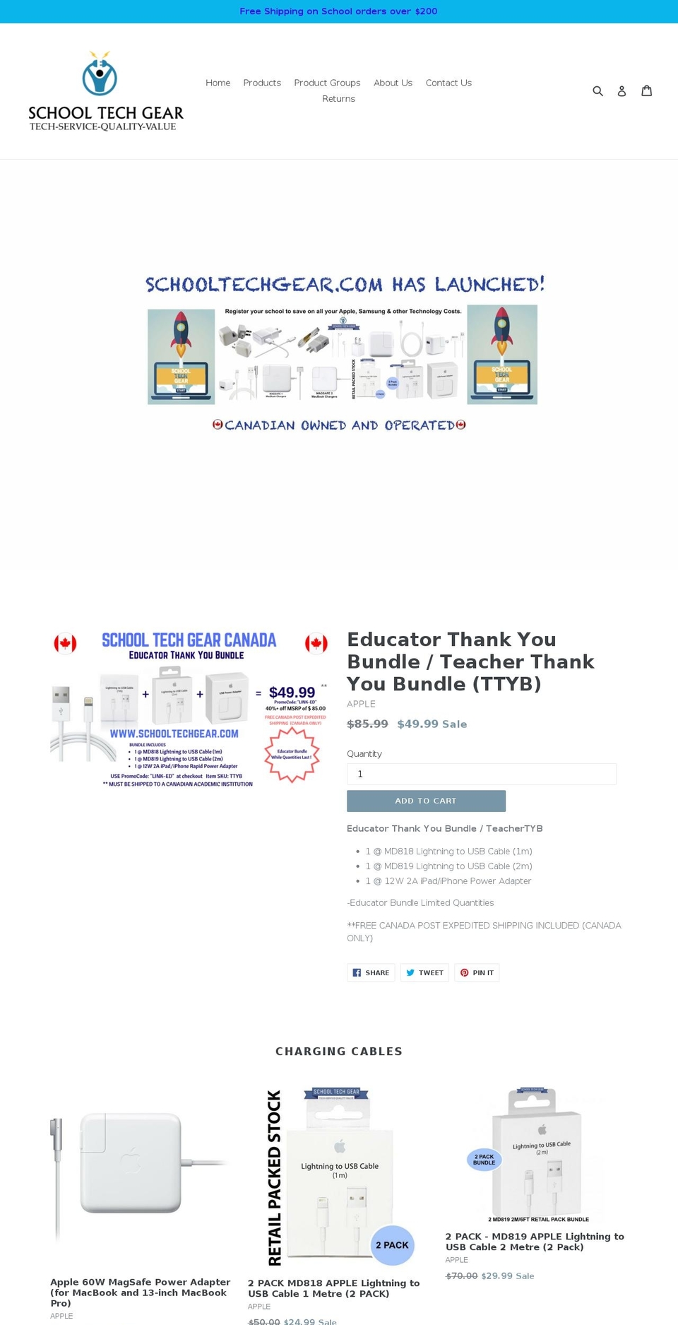 schooltechgear.com — Shopify storefront screenshot