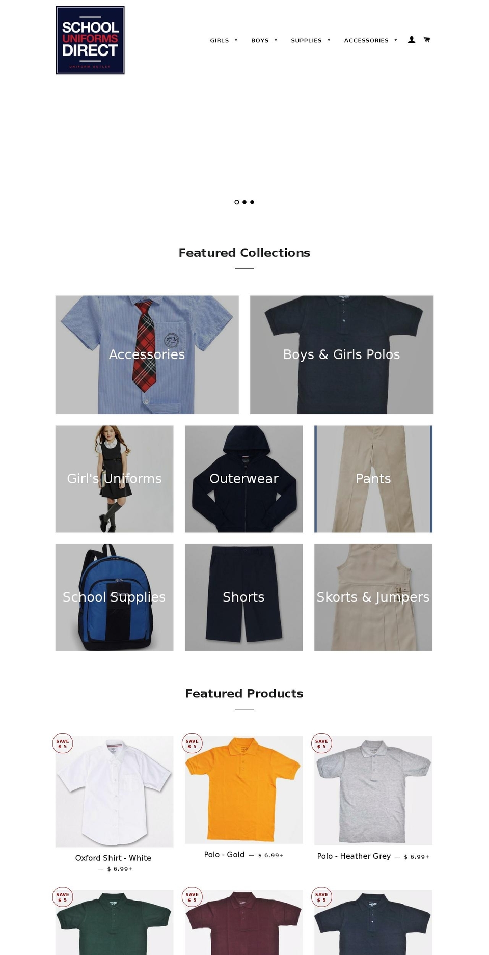 schooluniformco.com shopify website screenshot