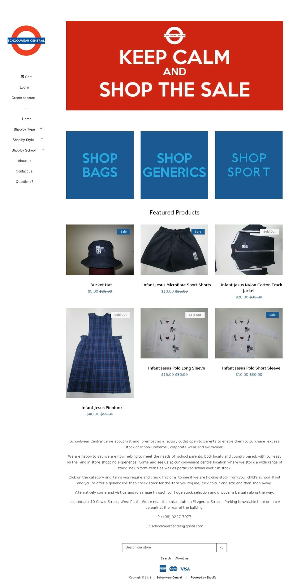 schoolwearcentral.com shopify website screenshot