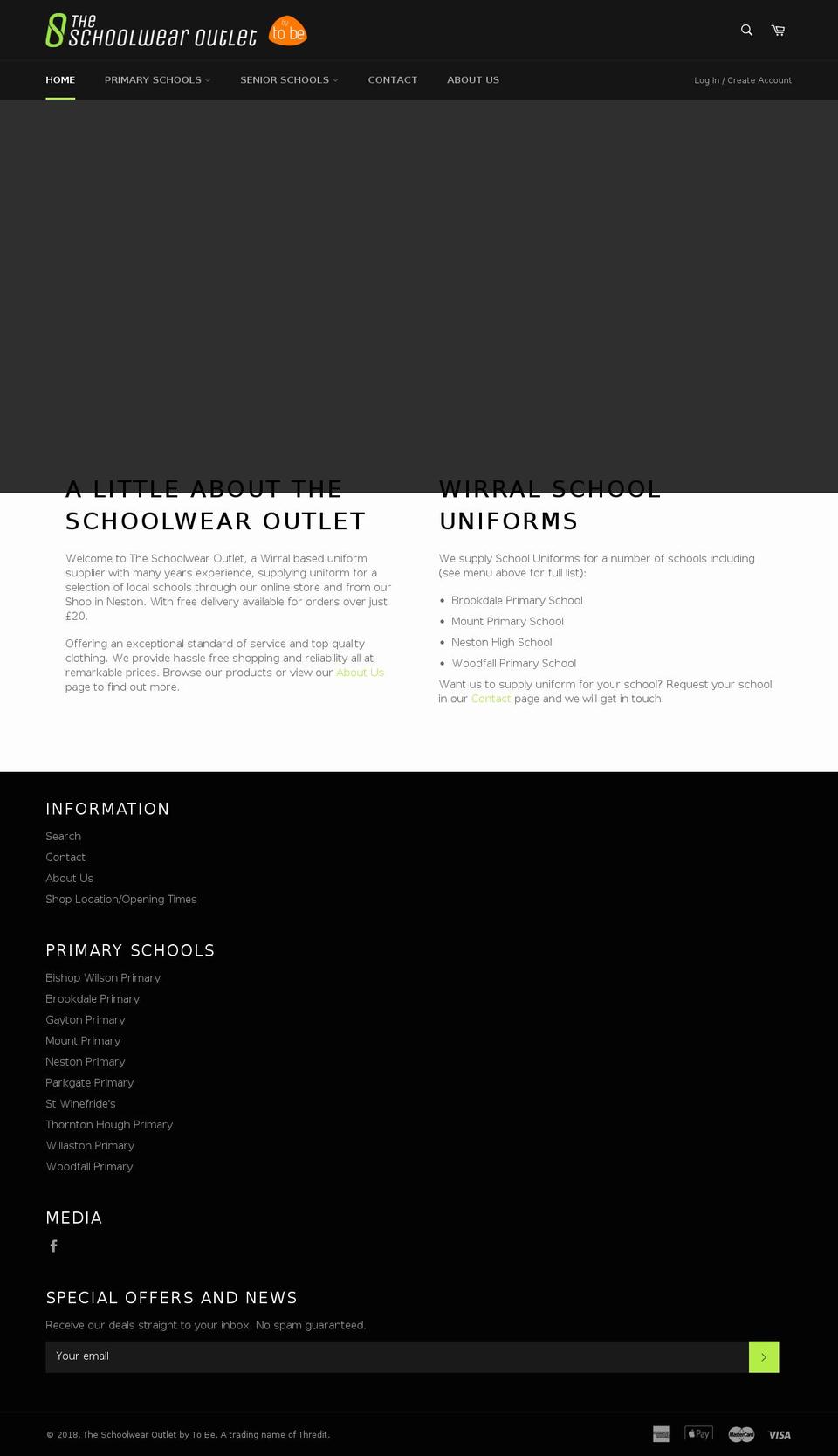 schoolwearoutlet.com shopify website screenshot