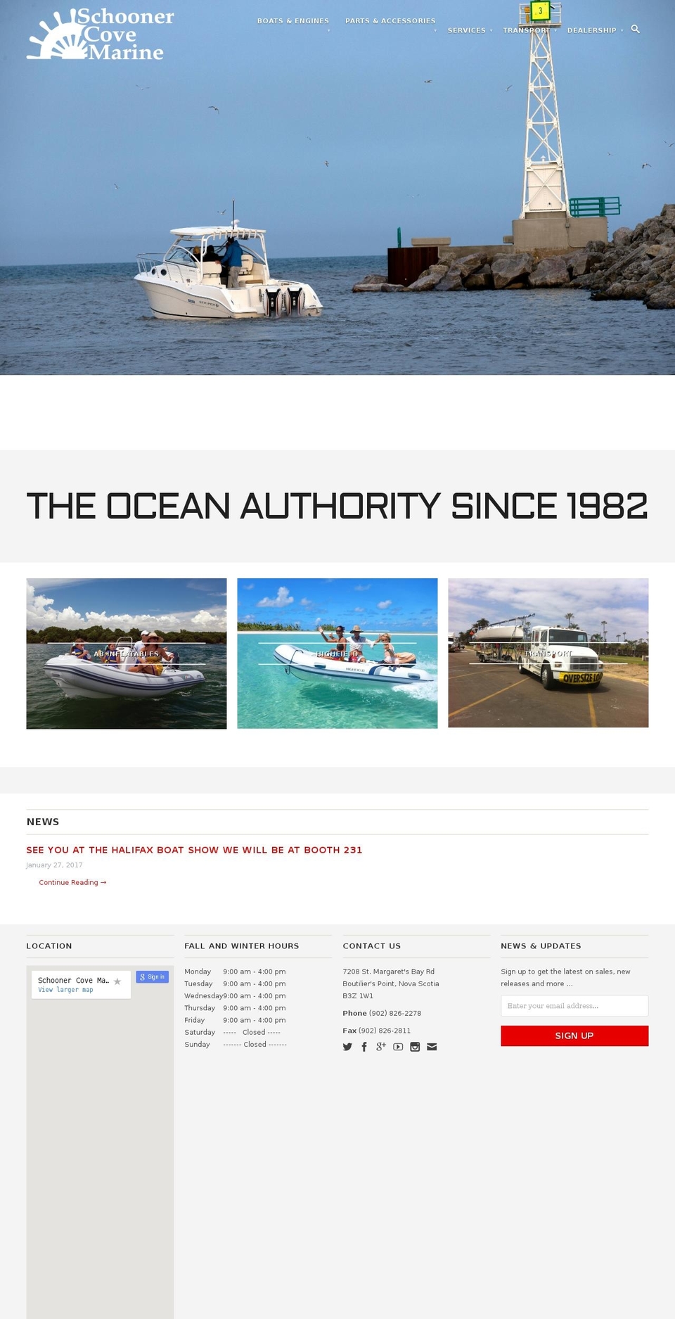 schoonercovemarine.com shopify website screenshot