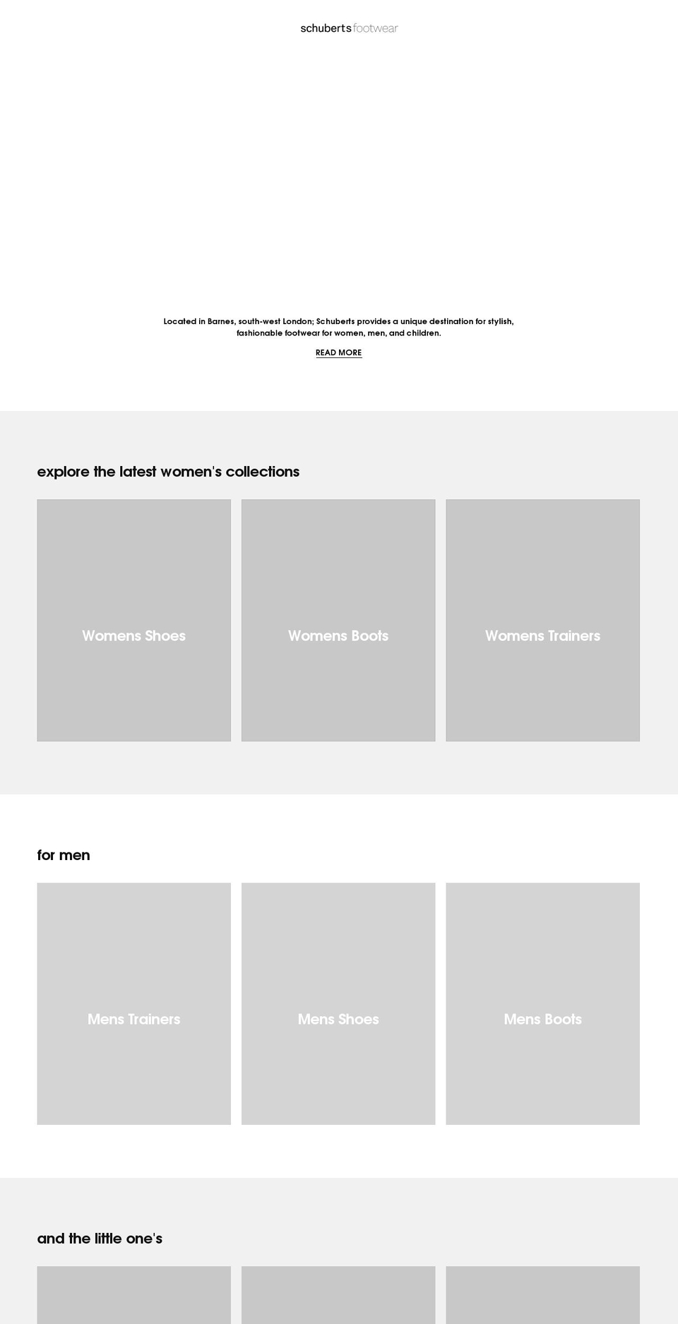 schuberts-footwear.com — Shopify storefront screenshot