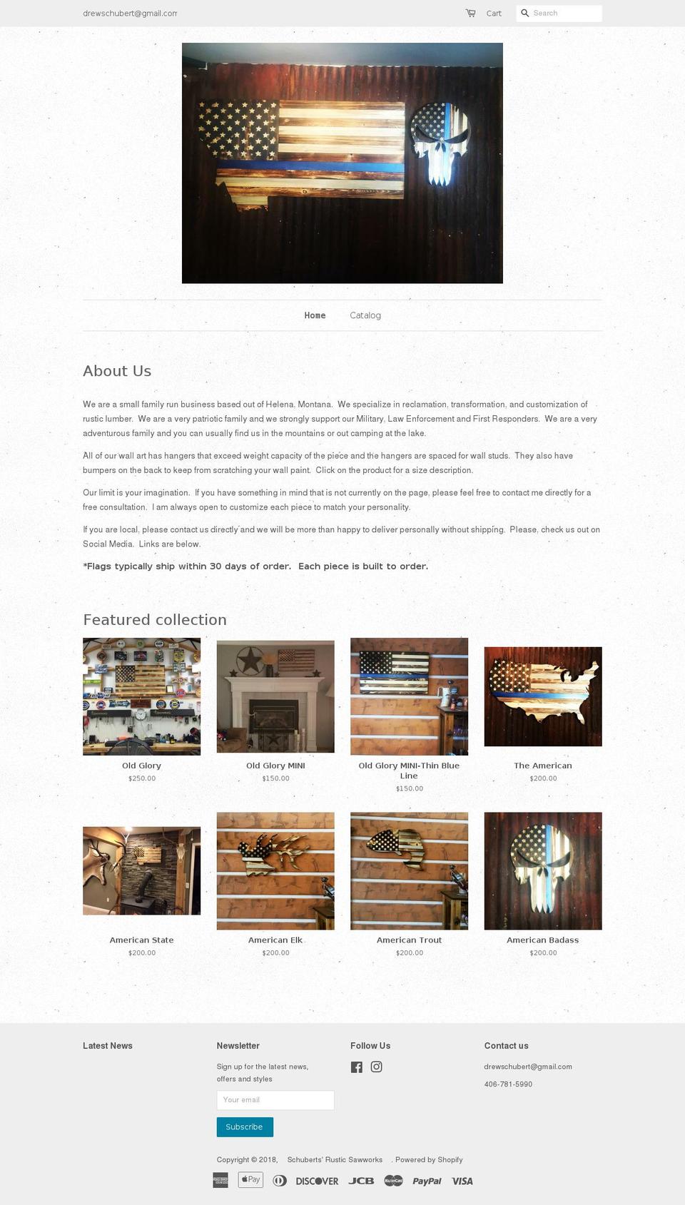 schubertssawworks.com — Shopify storefront screenshot
