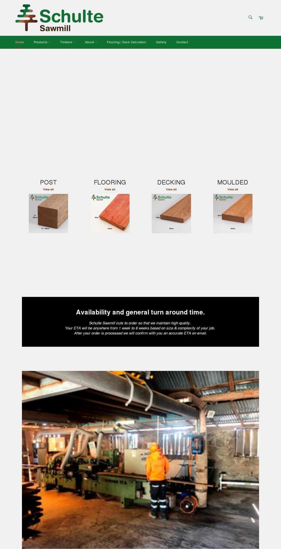 schultesawmill.com shopify website screenshot