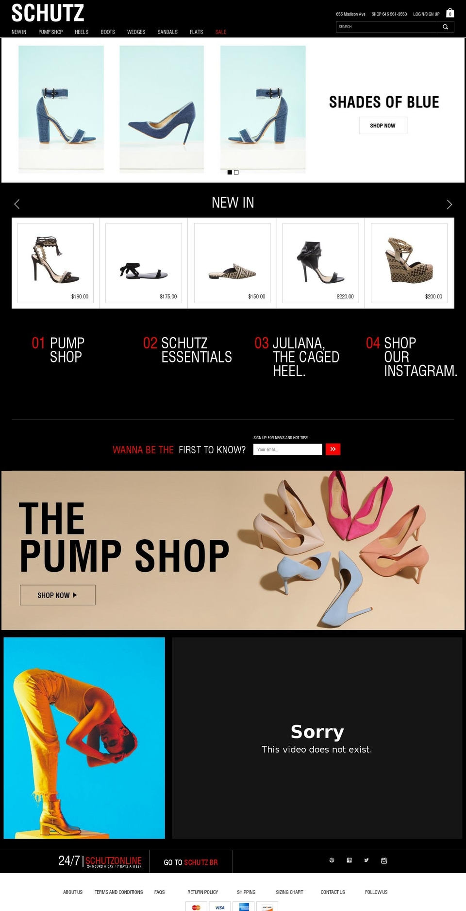 schutz-shoes.com shopify website screenshot