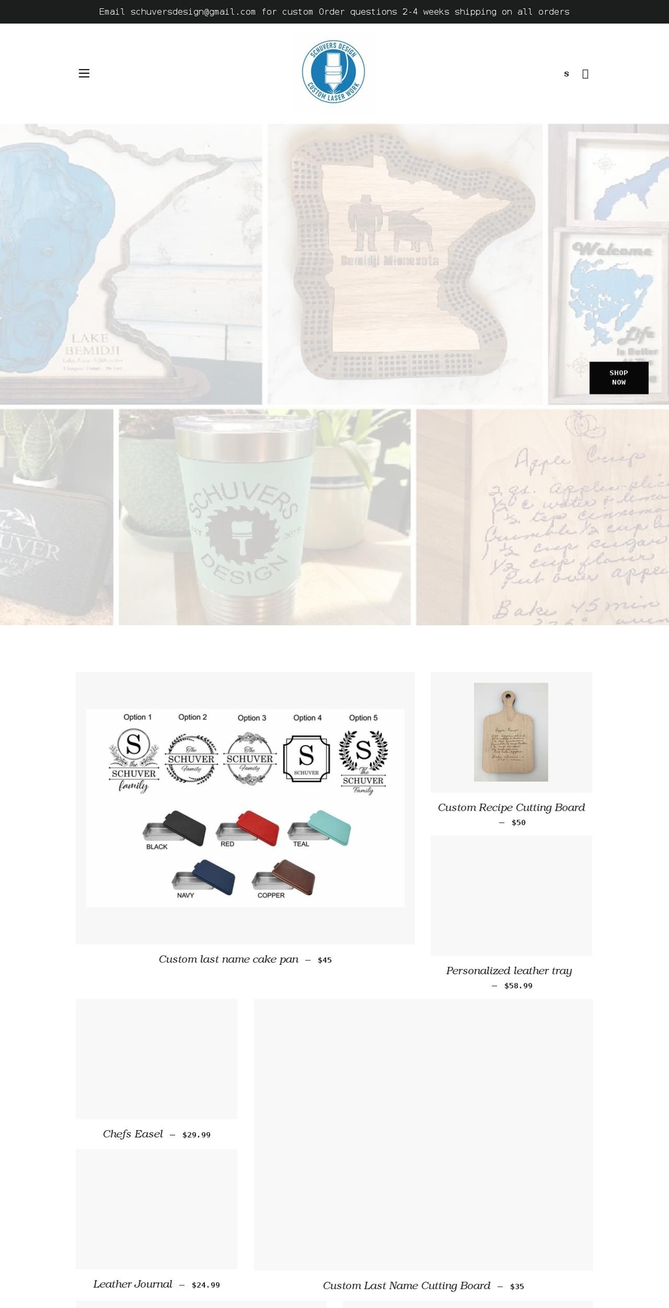 schuversdesign.com shopify website screenshot