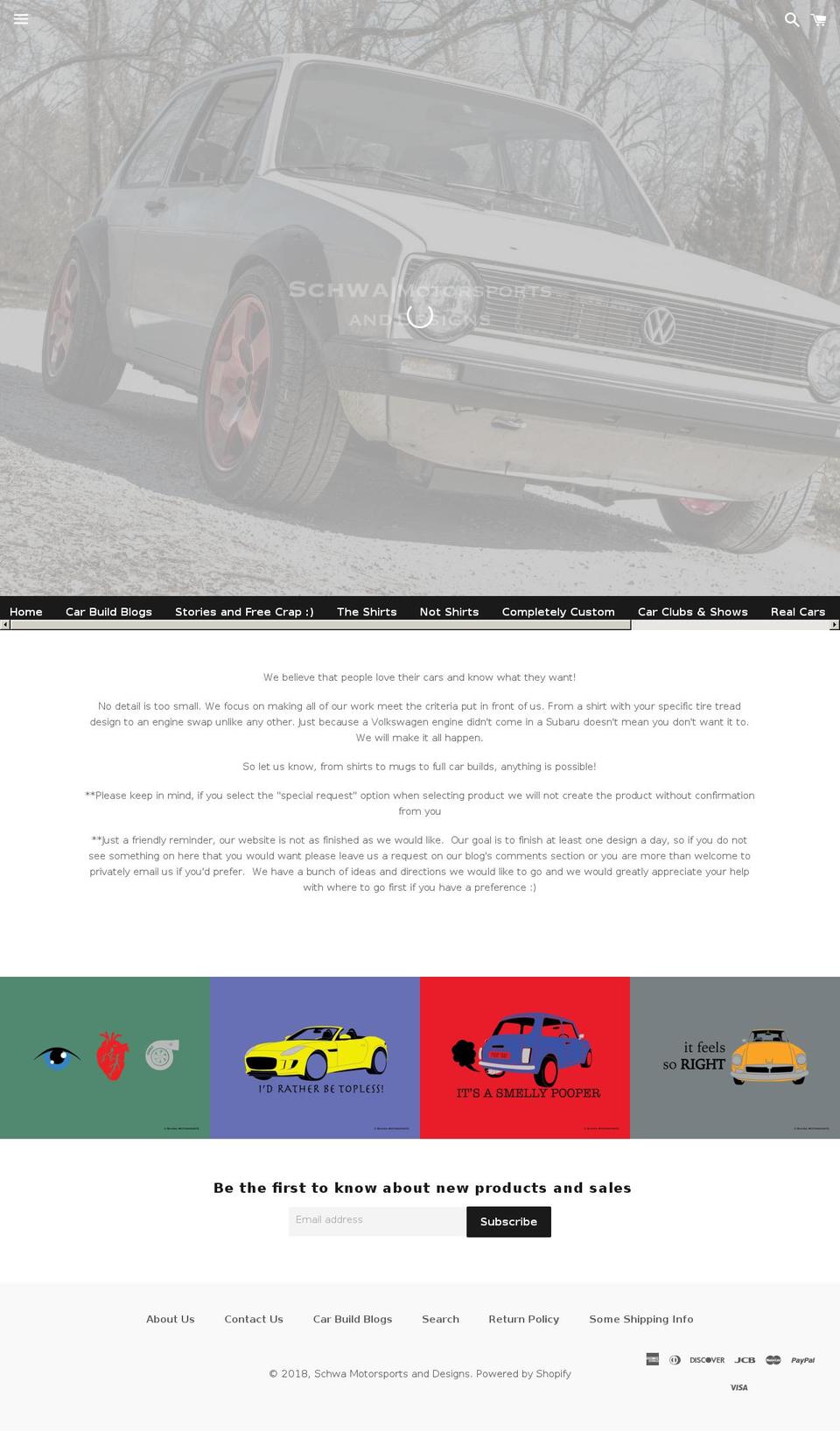 schwamotorsports.com shopify website screenshot