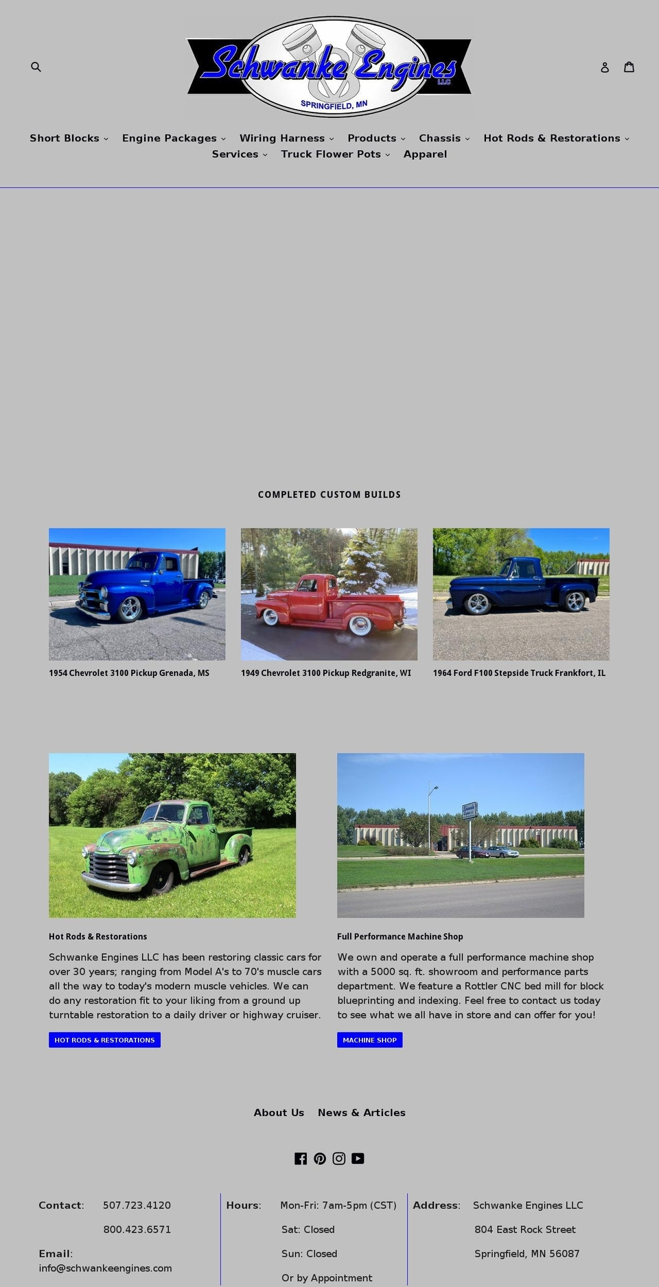 schwankeengines.com shopify website screenshot