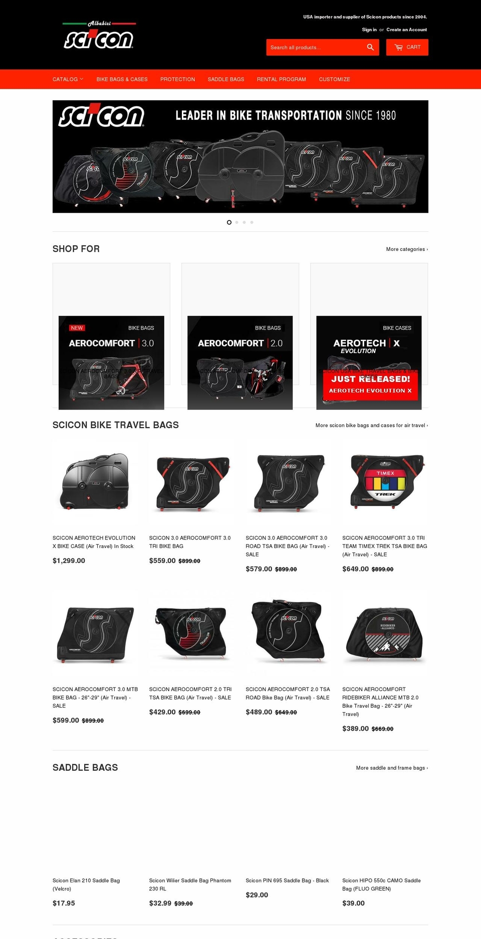 Scicon USA Albabici Shopify theme site example sciconbags.us