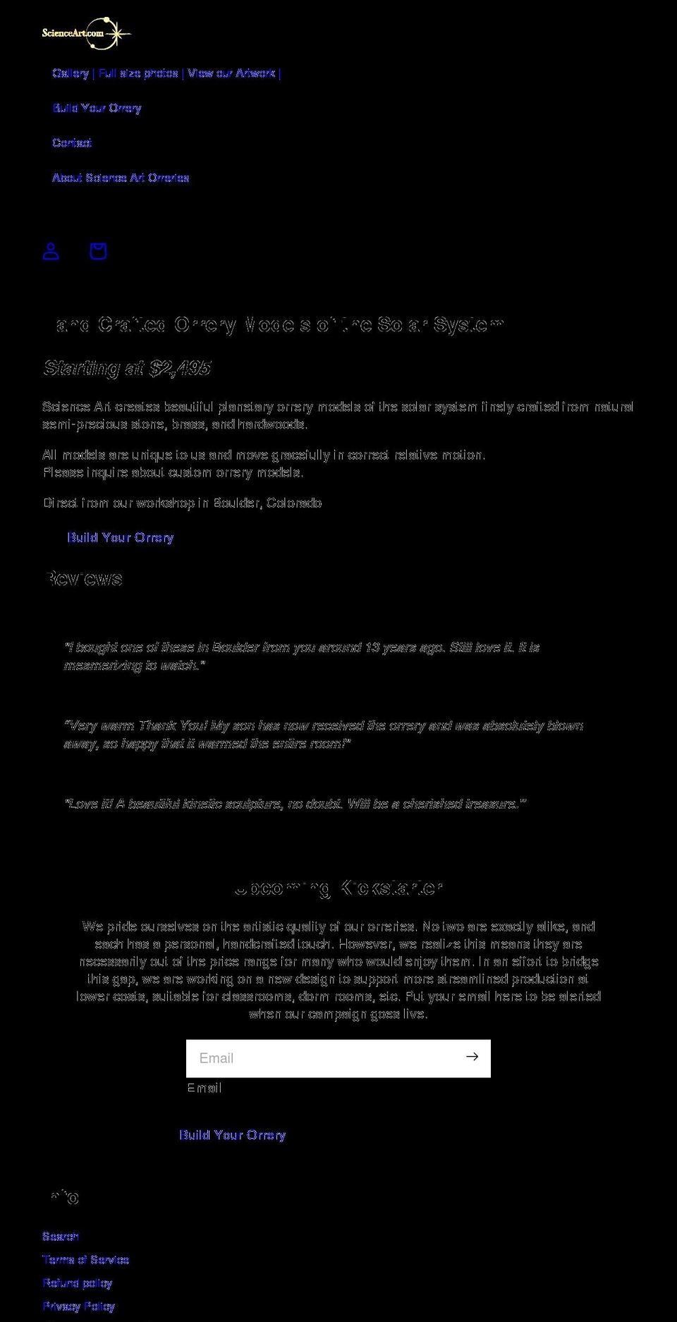 scienceart.com shopify website screenshot