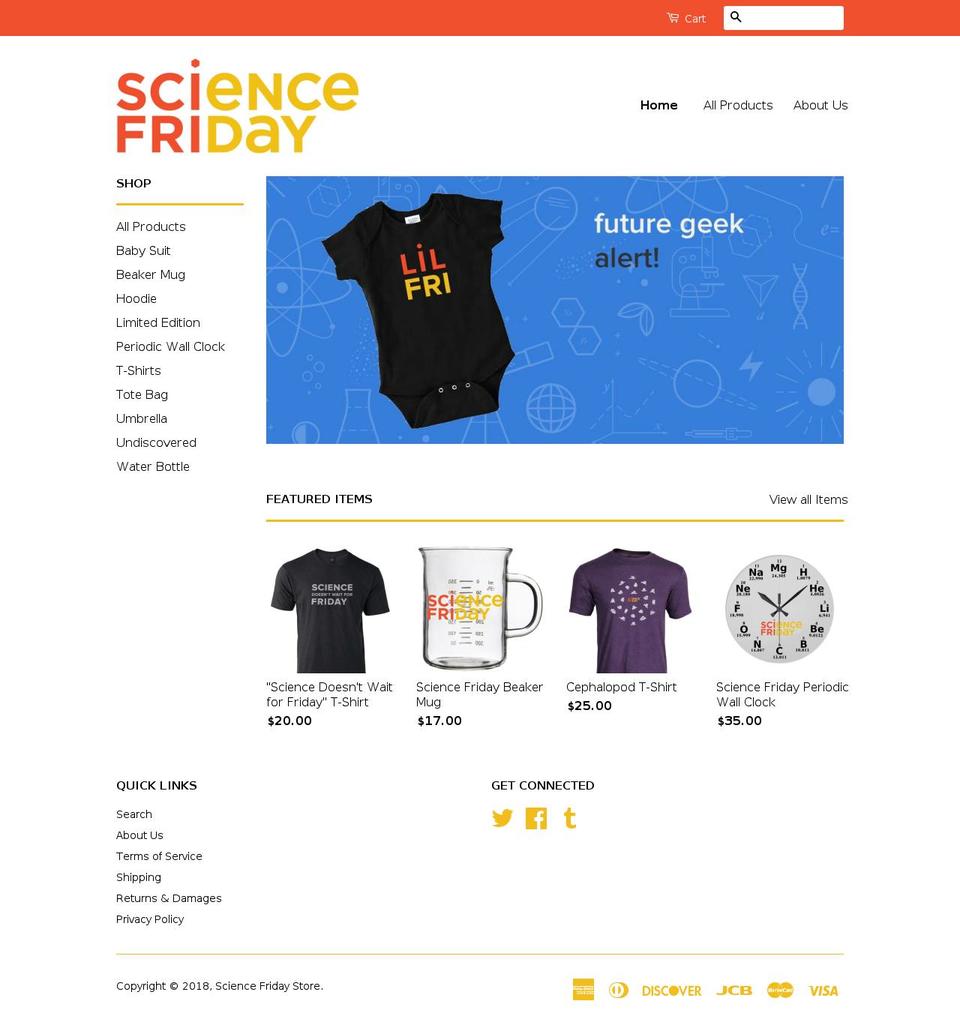 theme-exportnolocksmith Shopify theme site example sciencefridaystore.com