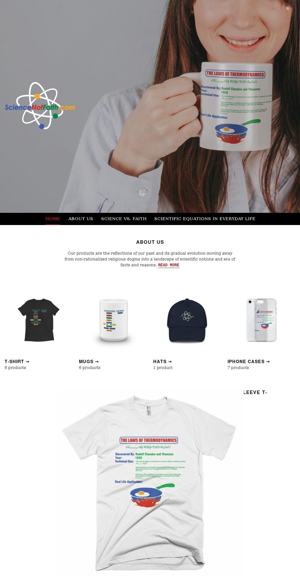 sciencenotfaith.com shopify website screenshot