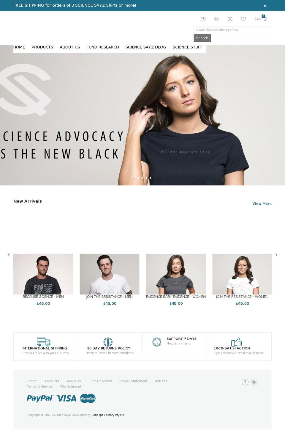 teeperfect-home4 Shopify theme site example sciencesayz.com