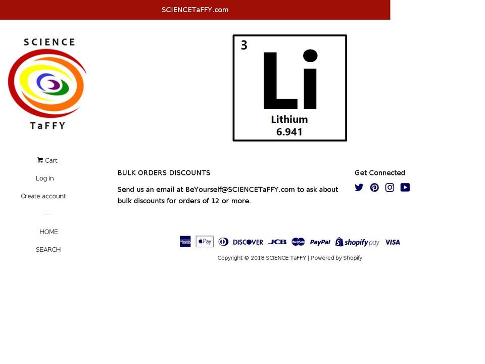 sciencetaffy.com — Shopify storefront screenshot