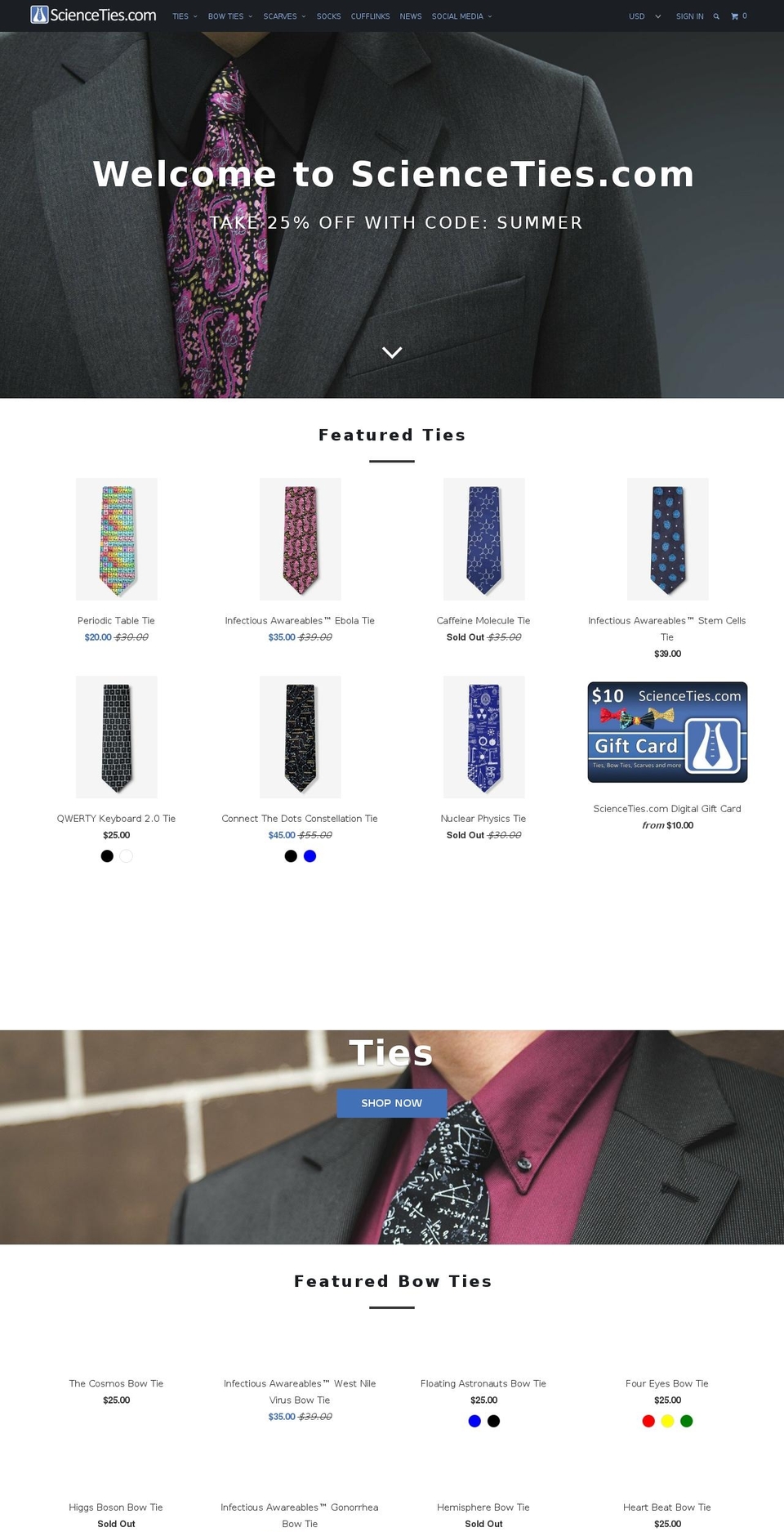 scienceties.com — Shopify storefront screenshot