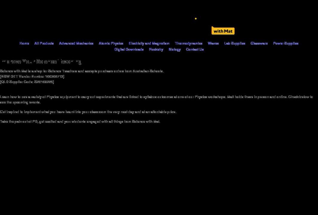 sciencewithmat.com.au shopify website screenshot