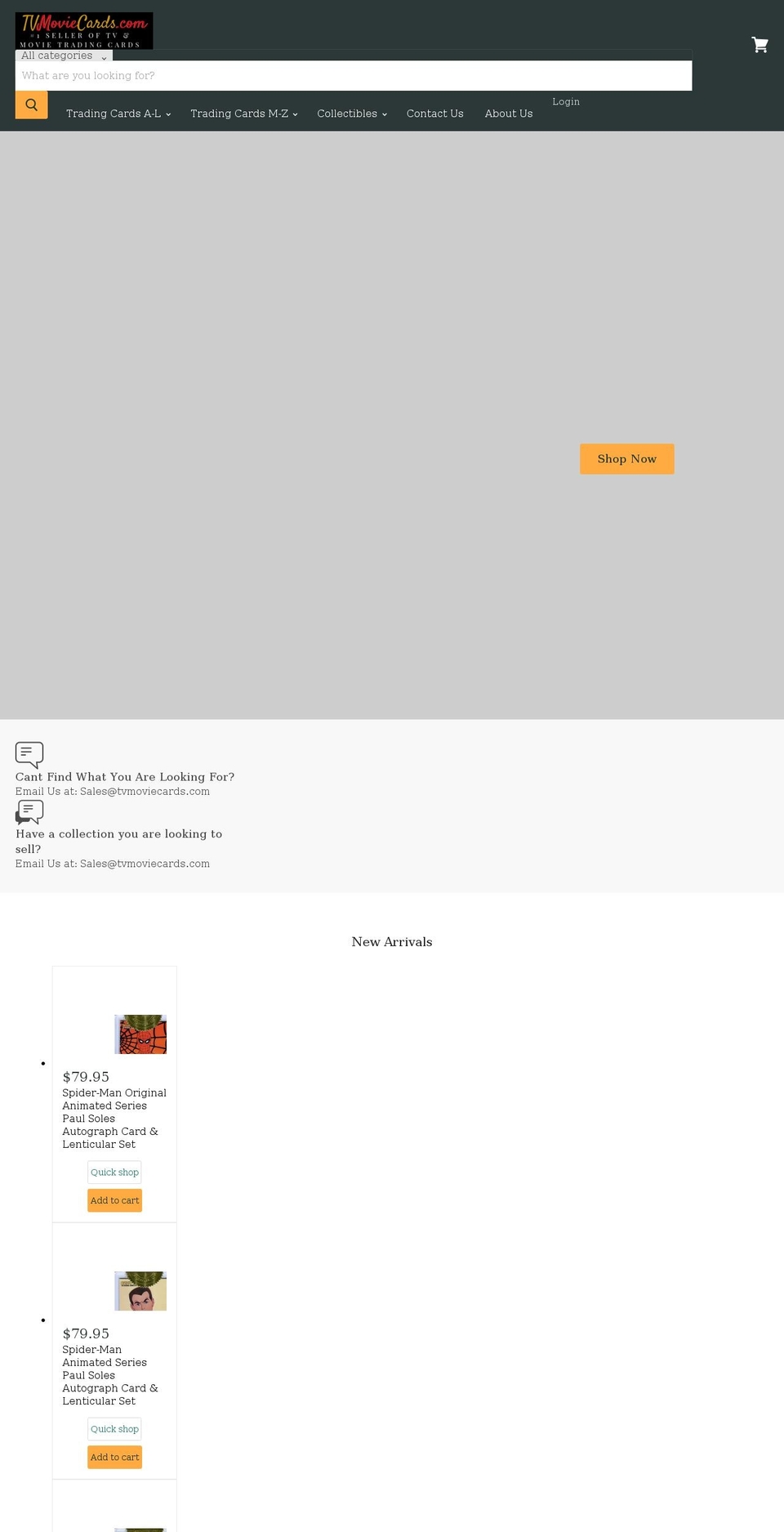 scificard.com — Shopify storefront screenshot